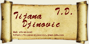 Tijana Đinović vizit kartica